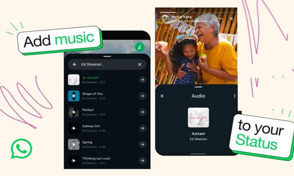 WhatsApp let users to add music to status