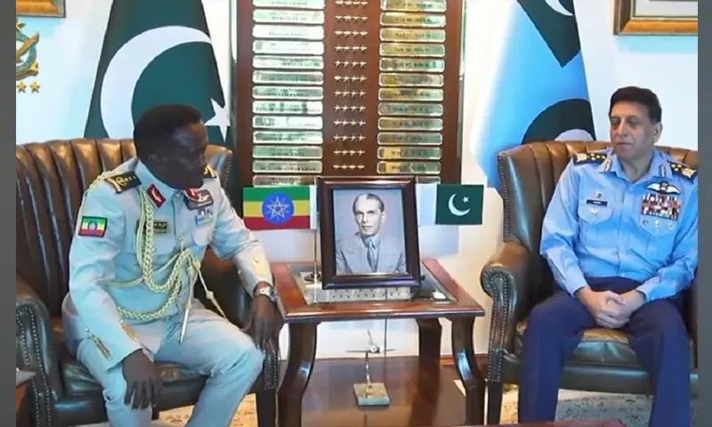 سربراہ پاک فضائیہ سے ایتھوپیا کے ائیر کمانڈر کی ملاقات، عسکری تعاون کے فروغ کا عزم