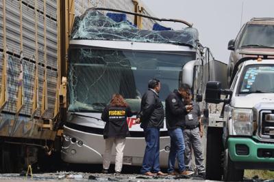 10 killed, 60 injured as freight train slams into double-decker bus in Mexico