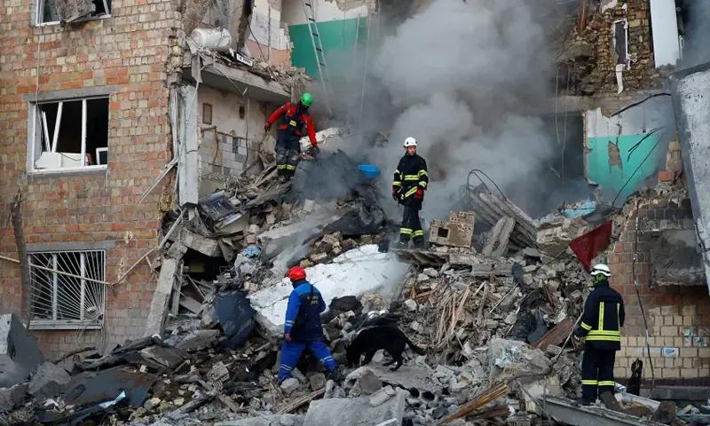 یوکرین: روسی فضائی حملے میں 23 افرادجاں بحق