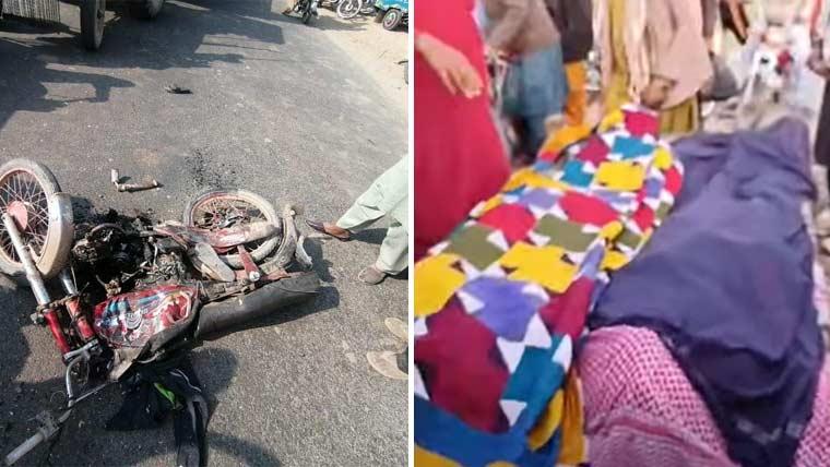 اوباڑو:ٹرک نے موٹر سائیکل سواروں کو کچل ڈالا، بچوں، خواتین سمیت 4 جاں بحق