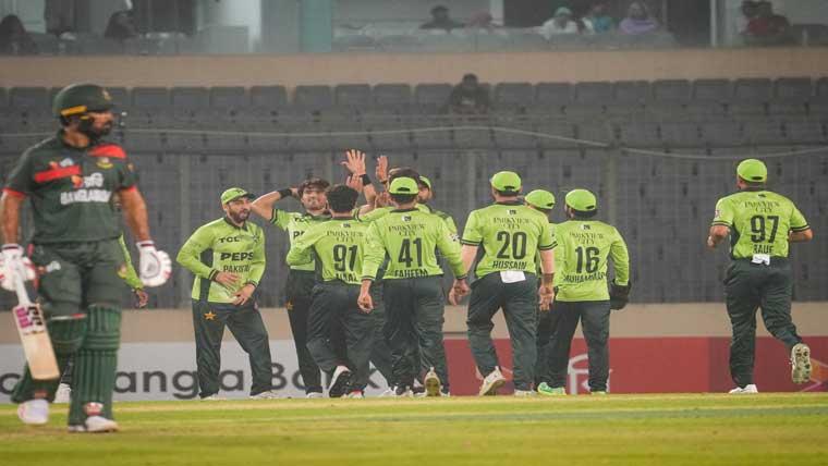 تنزید حسن کی شاندار اسنچری، بنگلہ دیش کا پاکستان کو جیت کیلئے 291رنز کا ہدف