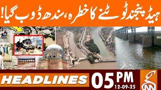 Dangerous Flood Situation at Head Panjnad - Flood In Punjab | News Headlines | 05 PM | 12 Sep 2025