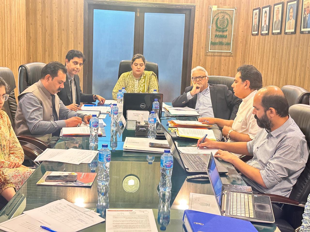 ڈاکٹر لبنیٰ ظہیر کی زیر صدارت پنجاب پیمرا کونسل آف کمپلینٹس کا اجلاس