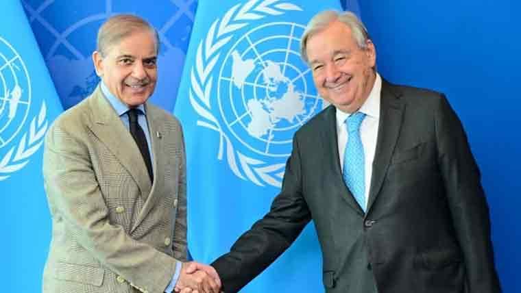 وزیراعظم کی سیکرٹری جنرل انتونیو گوتریس سے ملاقات، بیرونی دہشتگردی اور دیگر معاملات اٹھائے