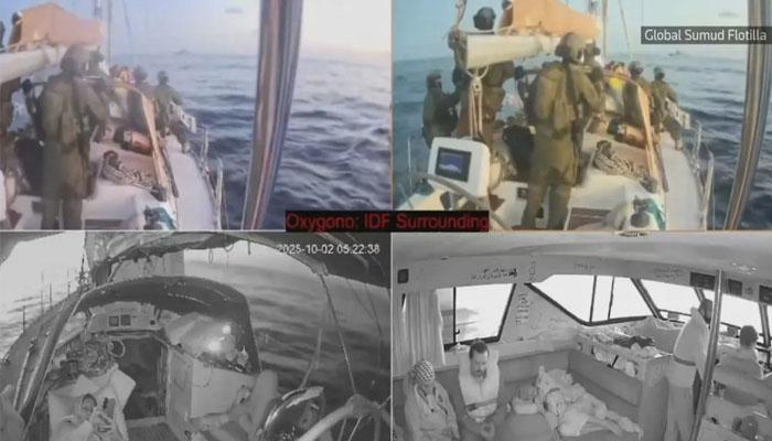 صیہونی فورسز  کا فلوٹیلا کے 42 کشتیوں پر قبضہ، پاکستانی سابق سینیٹر مشتاق احمد سمیت 450 افراد گرفتار