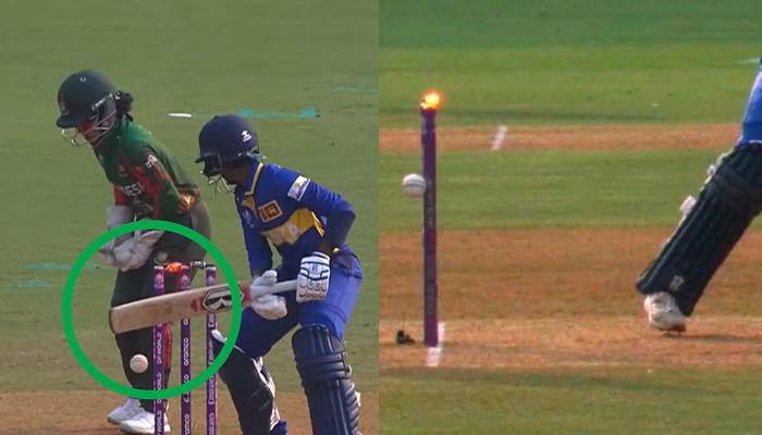 ویمنز ورلڈکپ میں حیران کن اسٹمپنگ، گیند وکٹ کیپر کی ٹانگ سے لگ کر بیلز گرا گئی