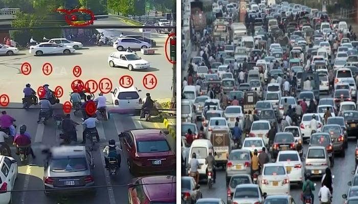 کراچی : ٹریفک قوانین کی خلاف ورزی ، دو دن میں ساڑھے تین کروڑ  کے   ای چالان  جاری