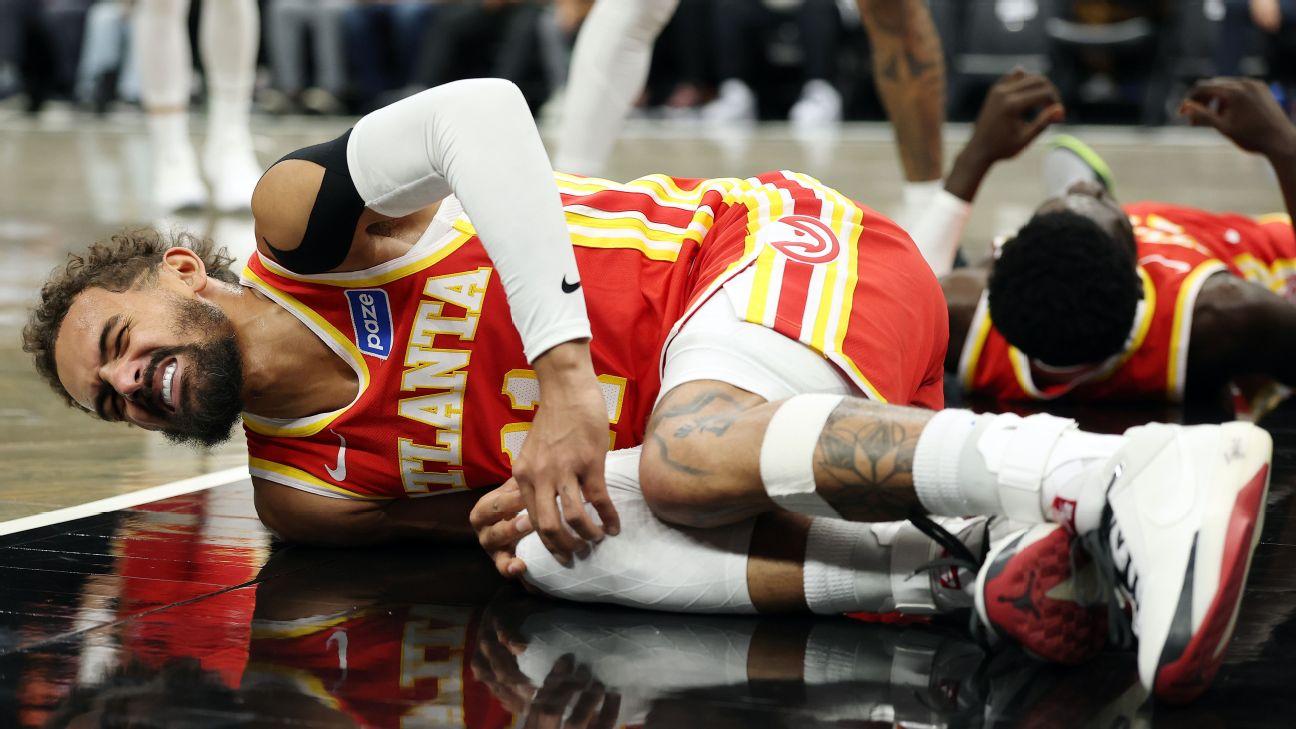 Hawks star Young exits game with knee sprain