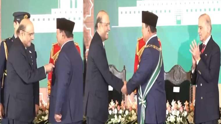 صدر مملکت نے پاکستان کے دورے پر آئے انڈونیشین صدر کو نشان پاکستان سے نواز دیا