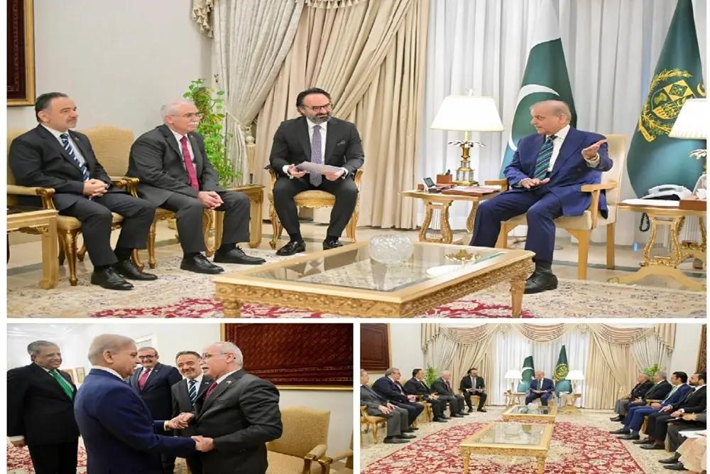 وزیر اعظم سے ترکیہ کے وفد کی ملاقات،برادرانہ تعلقات اور جامع معاشی شراکت داری پر تبادلہ خیال